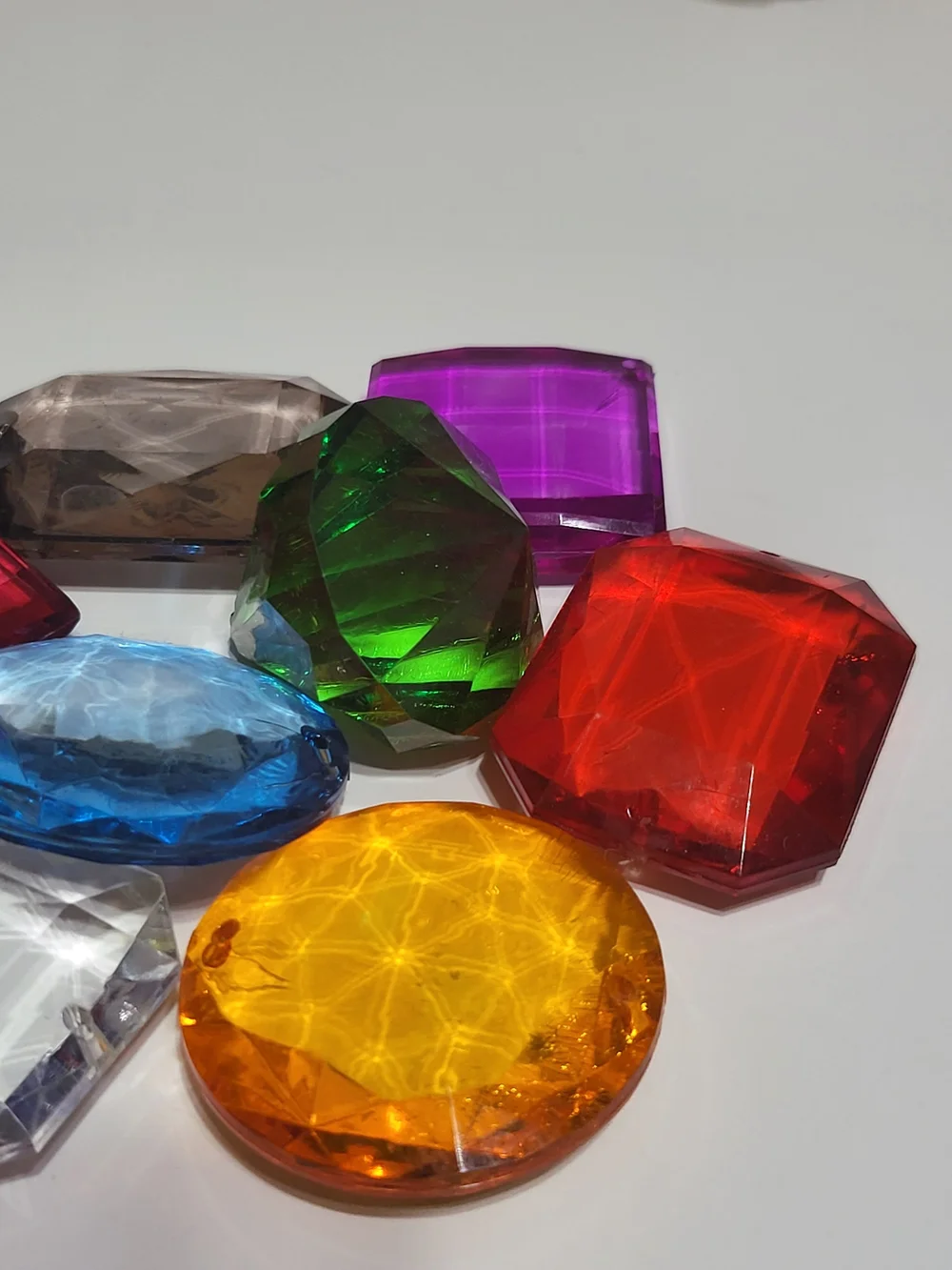 Assorted Multicolor Acrylic Gemstones For Crafting.